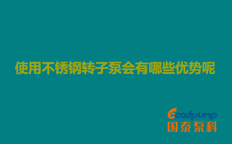 使用不銹鋼轉子泵會有哪些優勢呢
